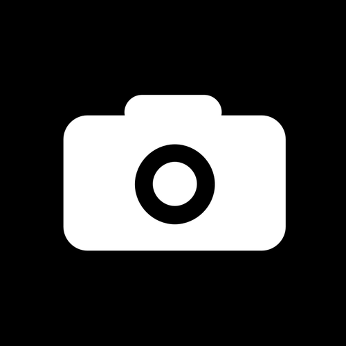 Quadrado preto e branco câmera ícone vector clipart
