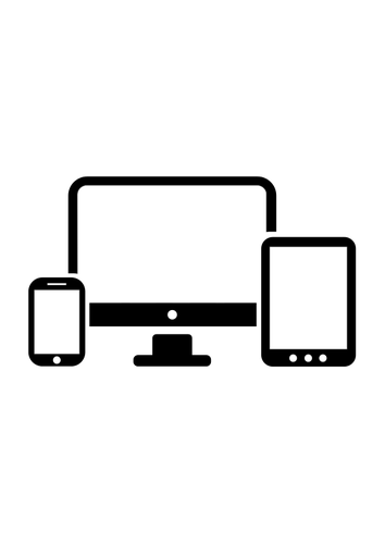 Computer, smartphone en tablet vector iconen