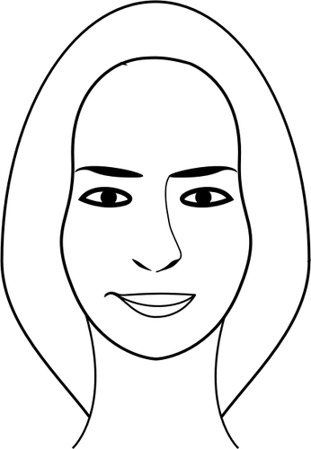Uzun saçlı vektör küçük resim ile kadın bir insan yüzü