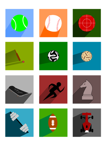 Utvalg av sport tegn ikoner vector illustrasjon