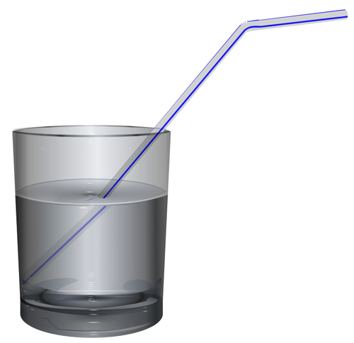 Sticla de apă cu paie vector imagine