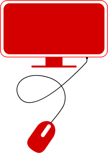 Ordinateur moderne rouge icône vector clipart