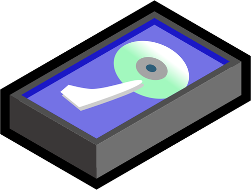 Vector drawing  of grey 3D hard disk icon