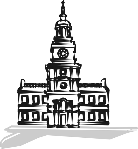 Cartoon-Vektor-Bild der Independence Hall