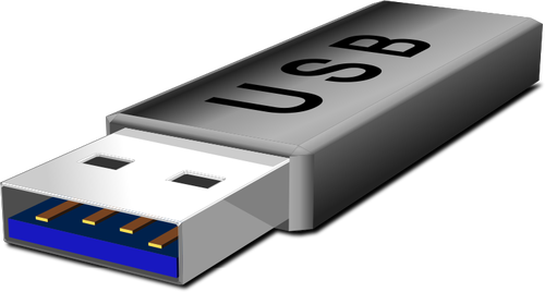 Vector illustraties van grijze USB flash stick