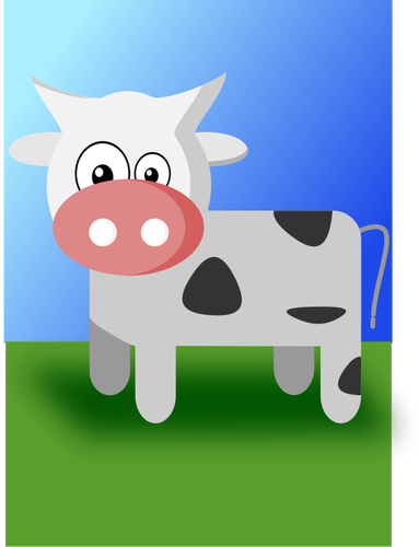 Ilustração em vetor de vaca bonito dos desenhos animados