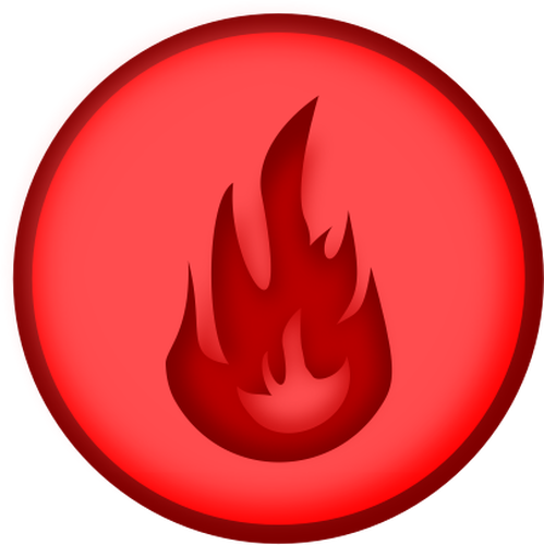 Vector de la imagen del signo redondo rojo fuego