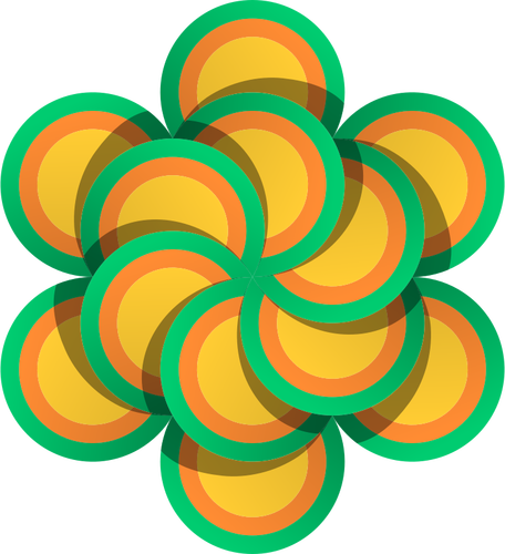 Vector de desen de flori din cercuri multicolore