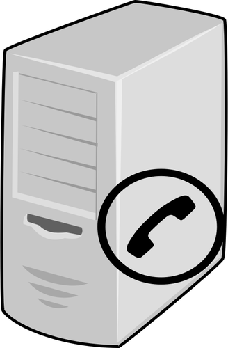 VoIP server tanda vektor ilustrasi