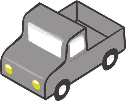 Vector Illustrasjon av grå pickup lastebil ovenfra