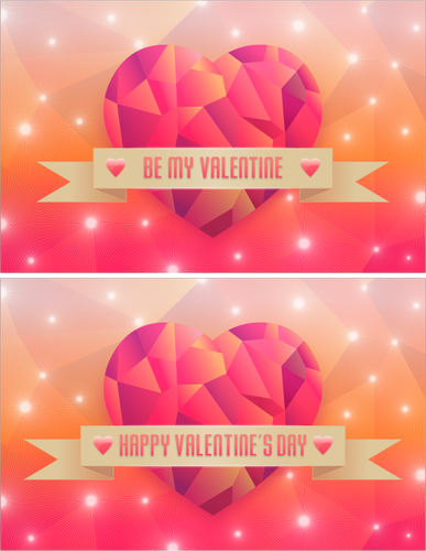 Vektorový obrázek barvy srdce Happy Valentine karty