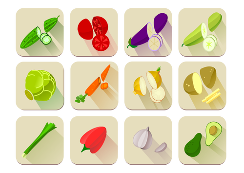 Vektor-Grafiken aus einer Auswahl von Gemüse