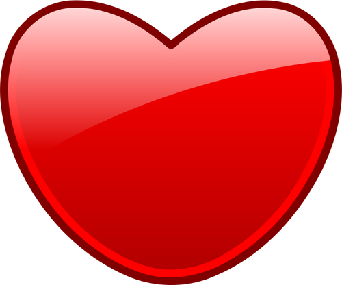 Vector bildet av et rødt hjerte med en dobbel tykke kantlinjer