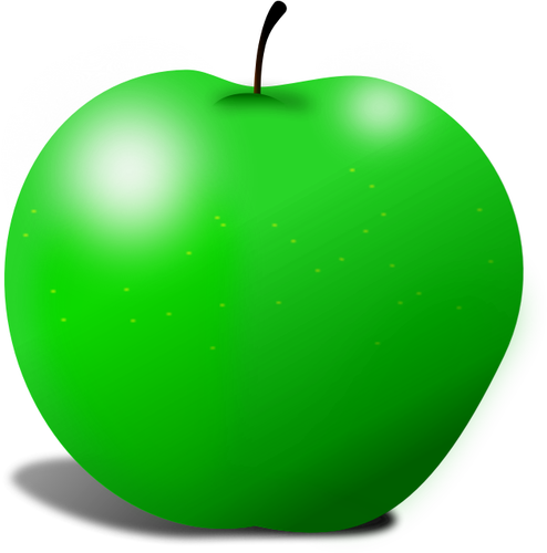 Grafica vettoriale di mela verde con due faretti