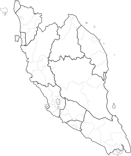 מפה ריק של מלזיה peninsular