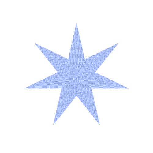 Blå mønstret stjerne