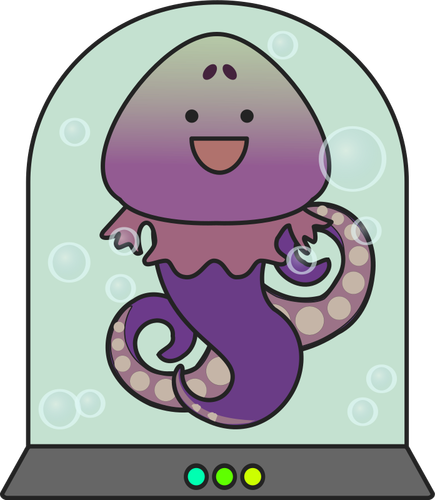 Cheerful alien squid