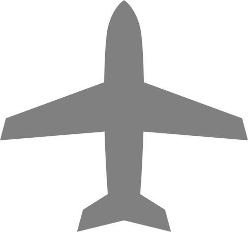 Flugzeug-Silhouette in grauer Farbe