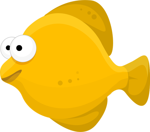Tecknad gul fisk