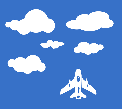 飛行機は雲の中