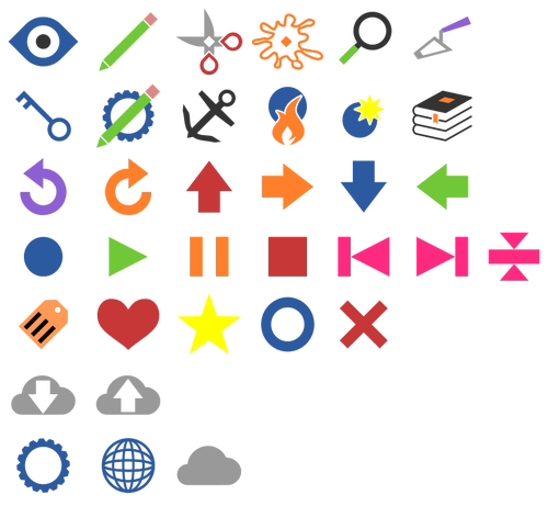 Símbolos de colores web