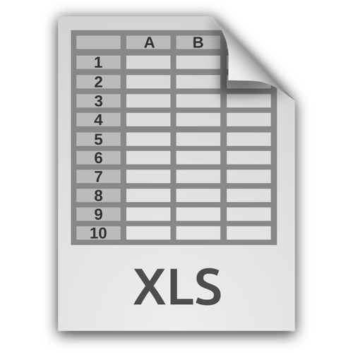 Pictograma de XLS de calcul tabelar document