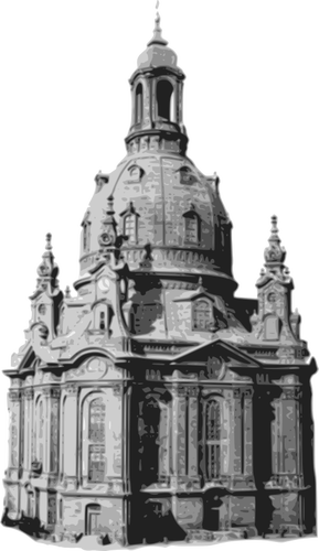Dresden kyrkan i svart och vitt