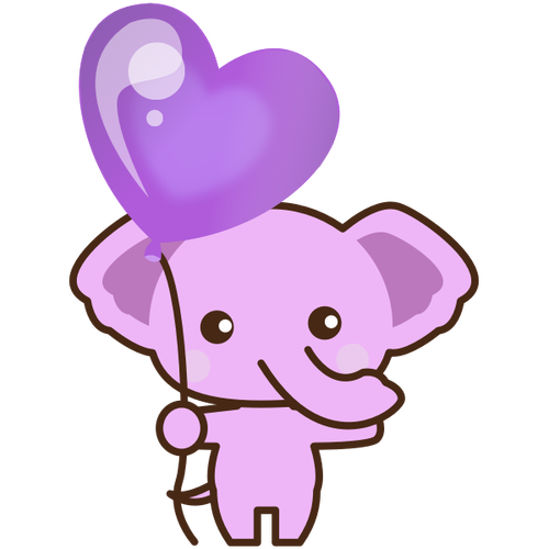풍선귀여운 분홍색 코끼리
