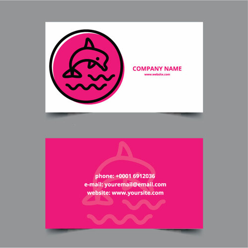 Business card template aquarium theme
