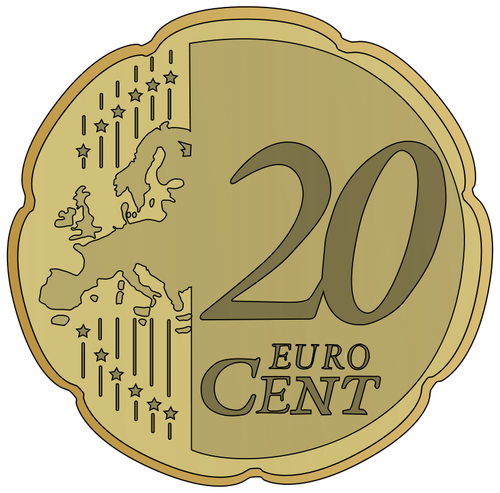 Illustrazione vettoriale di 20 euro cent