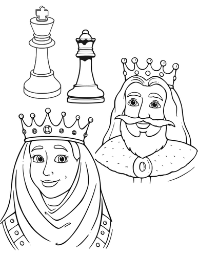 Koning en koningin in Schaken
