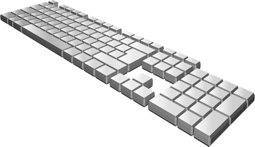 Imagem vetorial de teclado cinza em branco