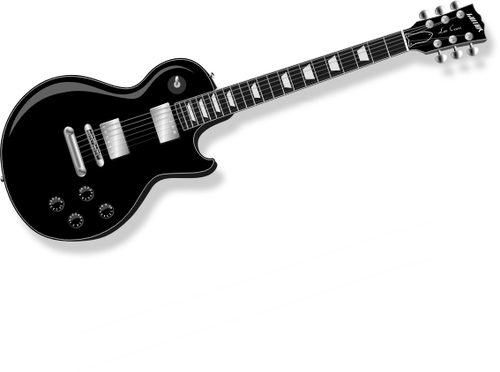 Gitara elektryczna czarny i srebrny wektor clipart