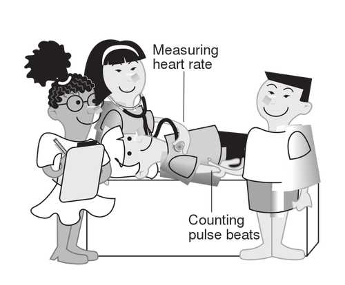 Vector image of kids playing doctors