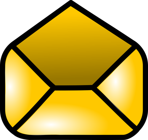 光沢のある黄色の開いたメール web アイコンのベクトル描画
