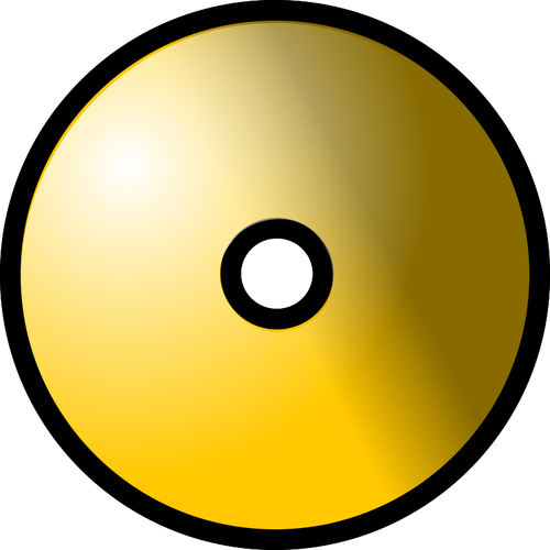 Emas berwarna CD-ROM vektor ilustrasi