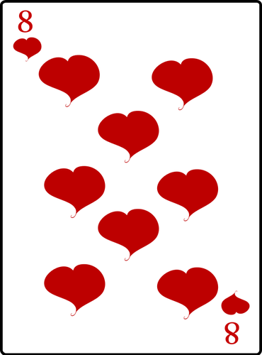 Sekiz kalpler iskambil vektör çizim