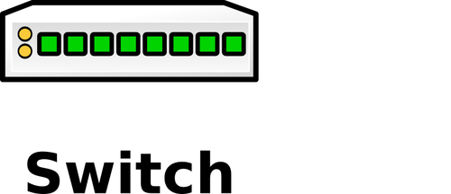 icono de conmutador de 8 puertos