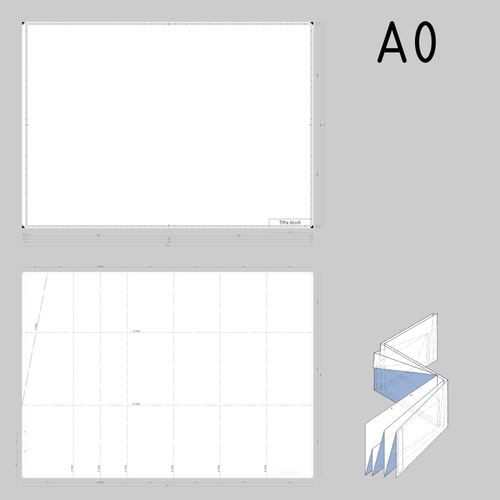A0-formaat technische tekeningen papier sjabloon vectorillustratie