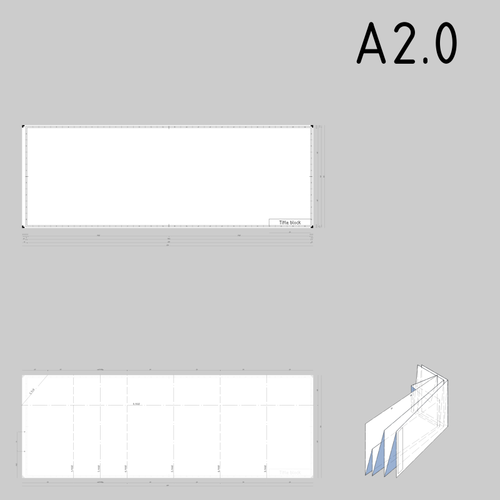 A2.0 サイズの製図用紙テンプレート ベクトル クリップ アート