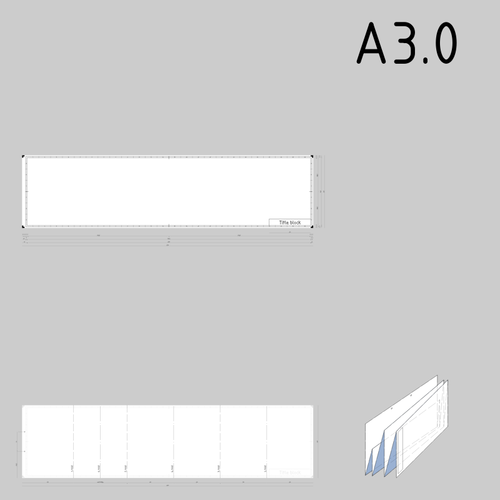 A3.0 formaat technische tekeningen papier sjabloon vectorafbeeldingen