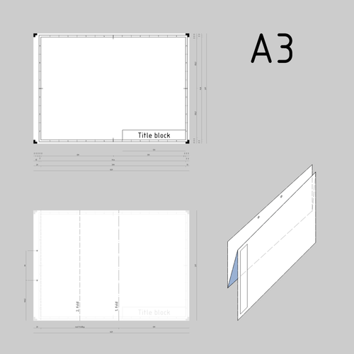 A3 dimensiuni desene tehnice hârtie format vectorial miniaturi