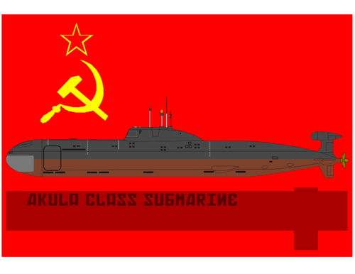 俄罗斯潜艇矢量绘图