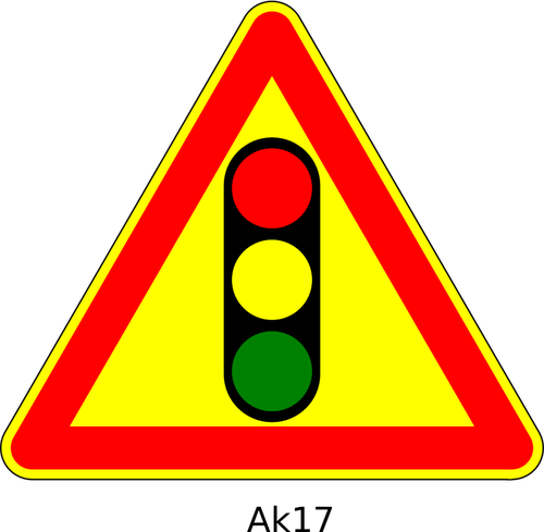 الرسومات المتجهة من إشارات المرور إلى الأمام علامة الطريق المؤقتة المثلثة