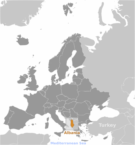 Etiqueta de localização de Albânia