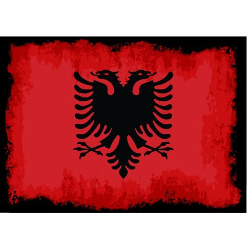 Flagge von Albanien Grunge Texturen