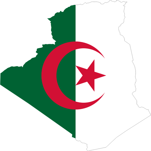 अल्जीरिया झंडा मानचित्र