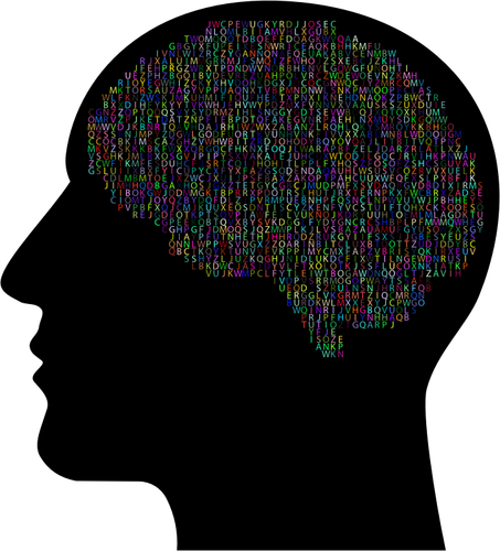 Алфавит мозга человека силуэт