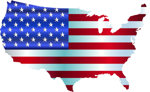 USAs flagg og kart