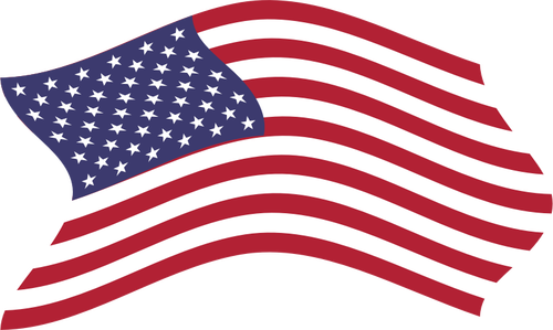 Bandiera americana in una giornata ventosa